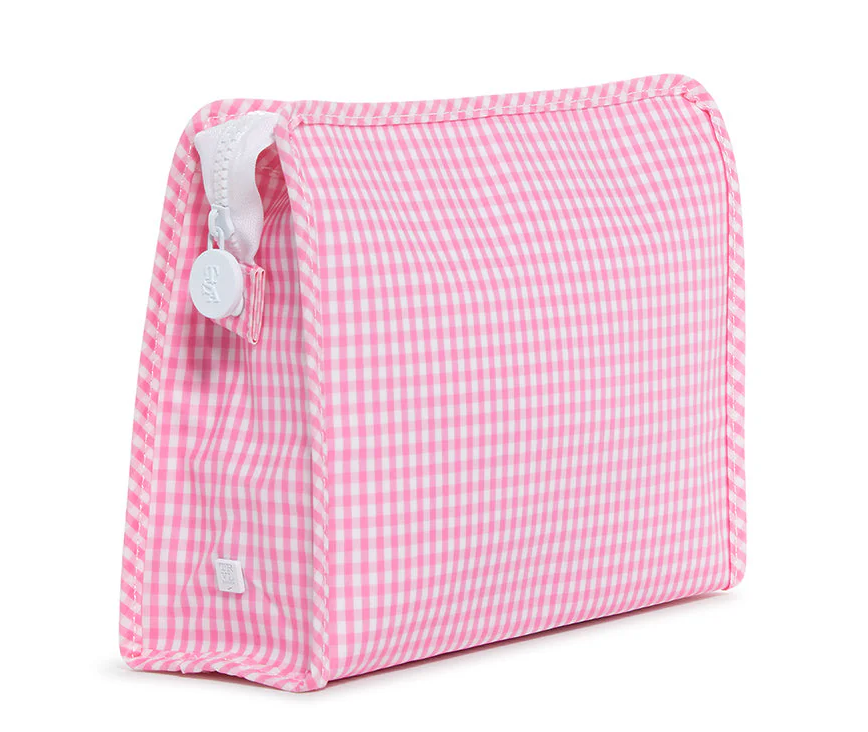 TRVL Roadie Large Zip Pouch - Gingham Pink from Anderson Parker