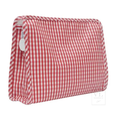 TRVL Roadie Large Zip Pouch - Gingham Red from Anderson Parker