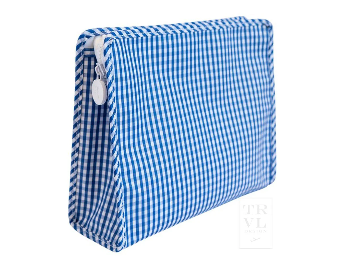 TRVL Roadie Large Zip Pouch - Gingham Royal from Anderson Parker