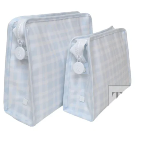 TRVL Roadie Large Zip Pouch - Pimlico Plaid Blue from Anderson Parker