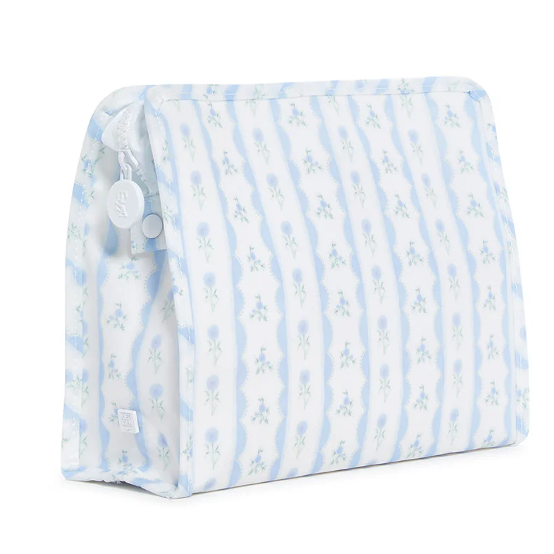 TRVL Roadie Large Zip Pouch - Ribbon Floral Blue from Anderson Parker