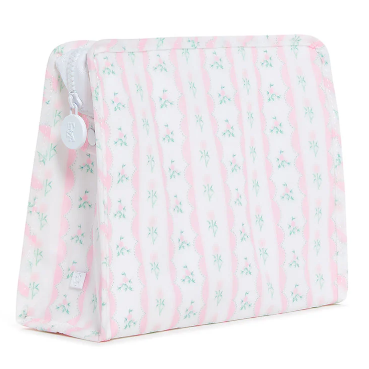TRVL Roadie Large Zip Pouch - Ribbon Floral Pink from Anderson Parker