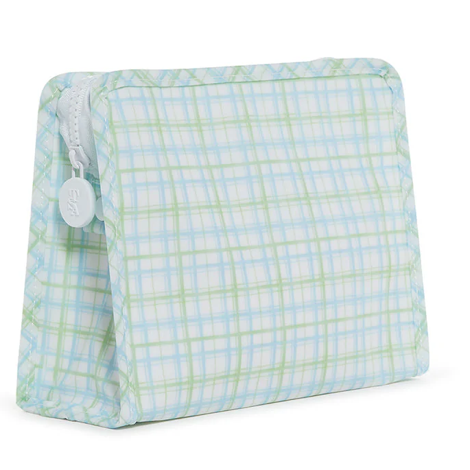 TRVL Roadie Medium Zip Pouch - Classic Plaid Green from Anderson Parker