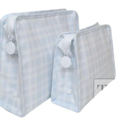 TRVL Roadie Medium Zip Pouch - Pimlico Plaid Blue from Anderson Parker