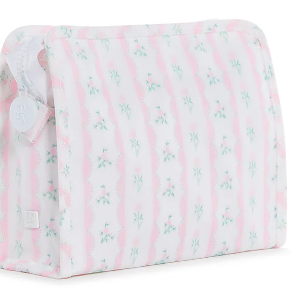 TRVL Roadie Medium Zip Pouch - Ribbon Floral Pink from Anderson Parker