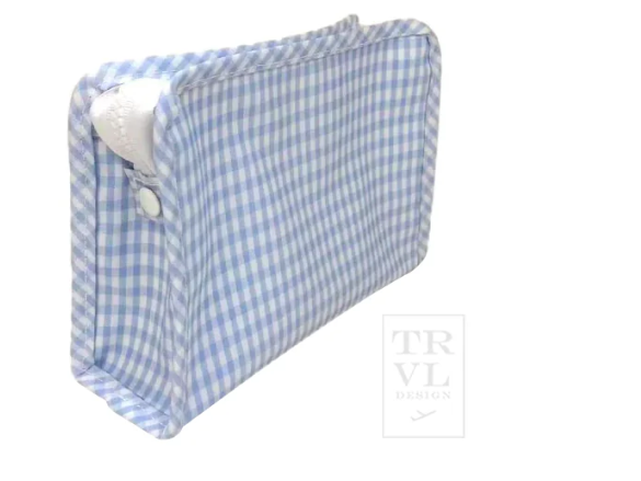 TRVL Roadie Small Zip Pouch - Gingham Mist from Anderson Parker