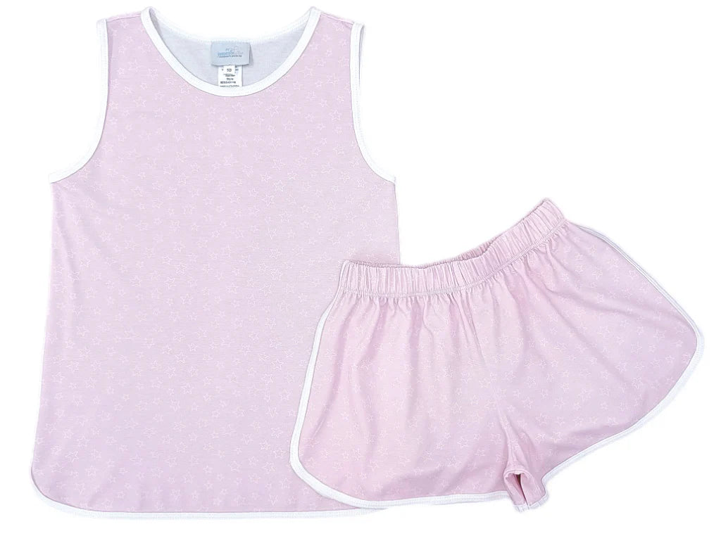 Tank Lounge Set Pink Stars Knit from Anderson Parker