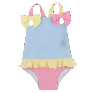 Taylor Bay Bathing Suit - Beale Street Blue/Hamptons Hot Pink/Lake Worth Yellow from Anderson Parker