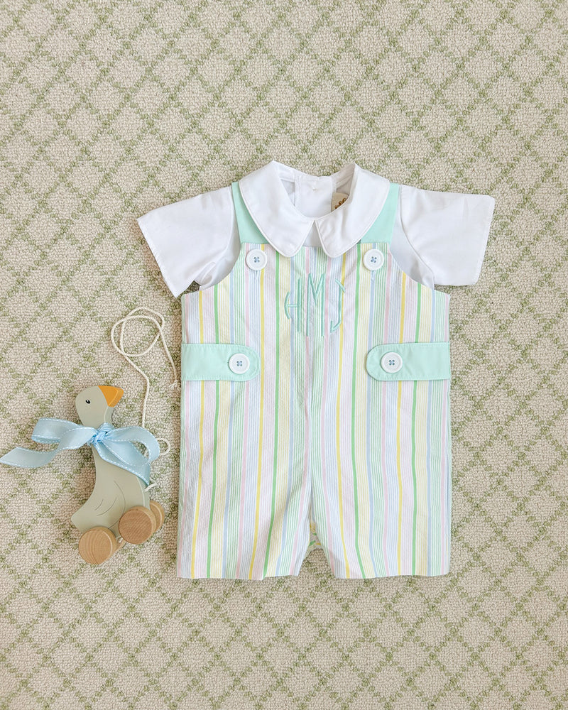 Teddy's Tab Jon Jon - Santa Maria Seersucker with Sea Island Seafoam from Anderson Parker