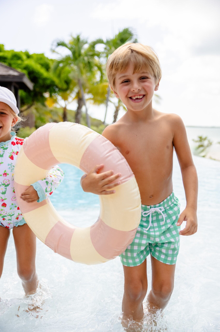 Tortola Swim Trunks - Gibson Island Green gingham/Worth Ave White from Anderson Parker