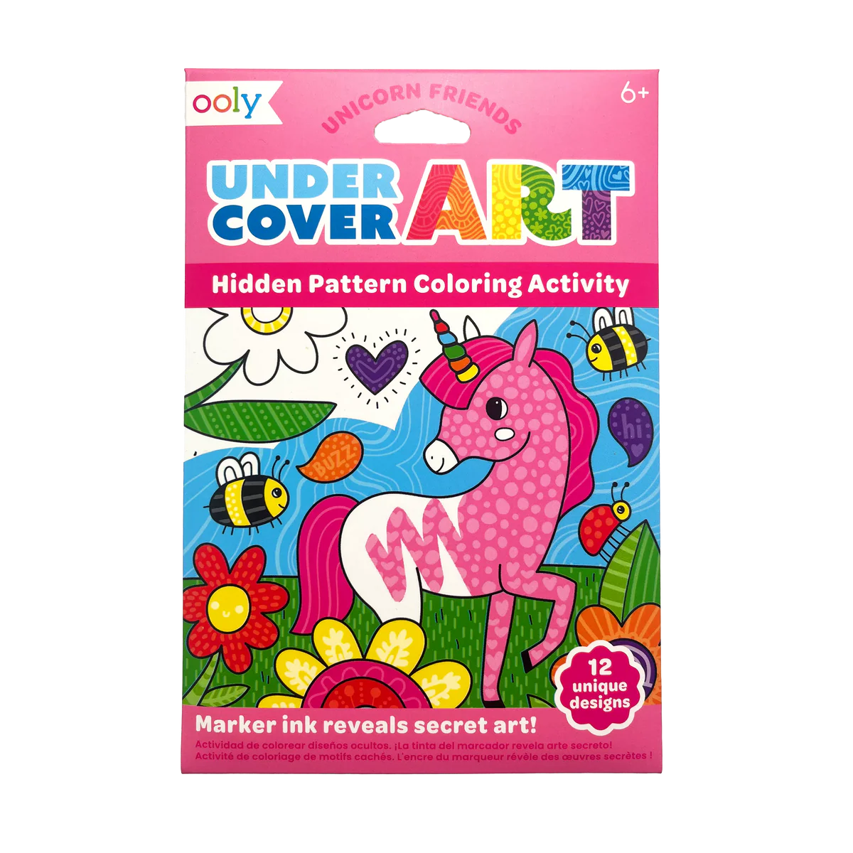 Undercover Art Hidden Pattern Coloring Activity Art Cards - Unicorn Friends - 12 Cards from Anderson Parker