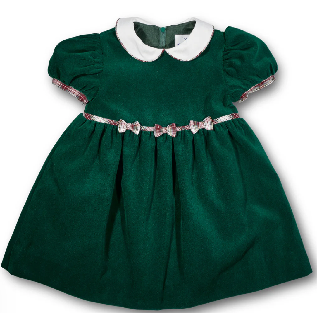 Velvet Waist Dress With Plaid Bows from Anderson Parker