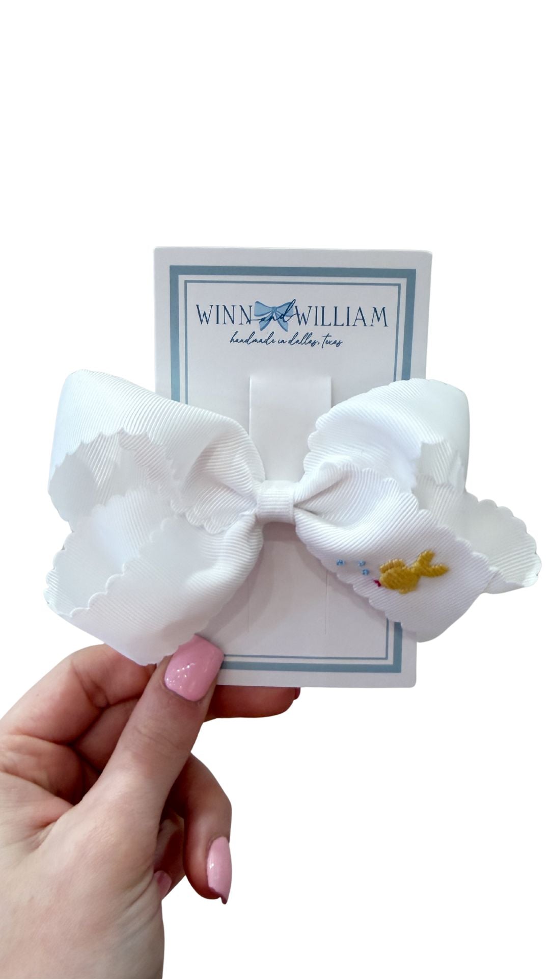 Via Clip Bow - Gold Fish - White from Anderson Parker