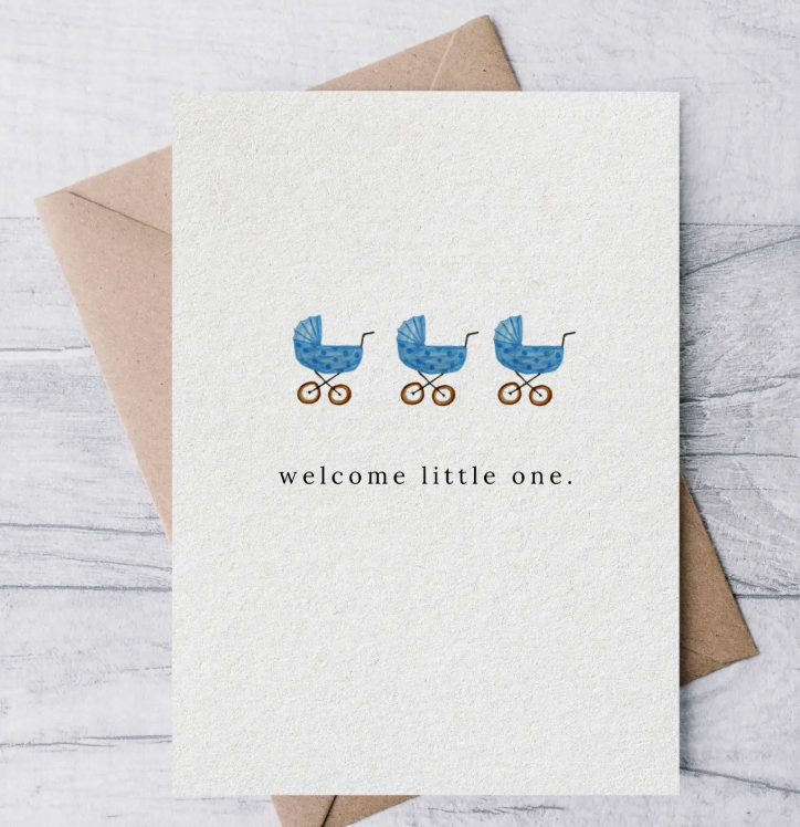 Welcome Little One Baby Card (Blue) from Anderson Parker