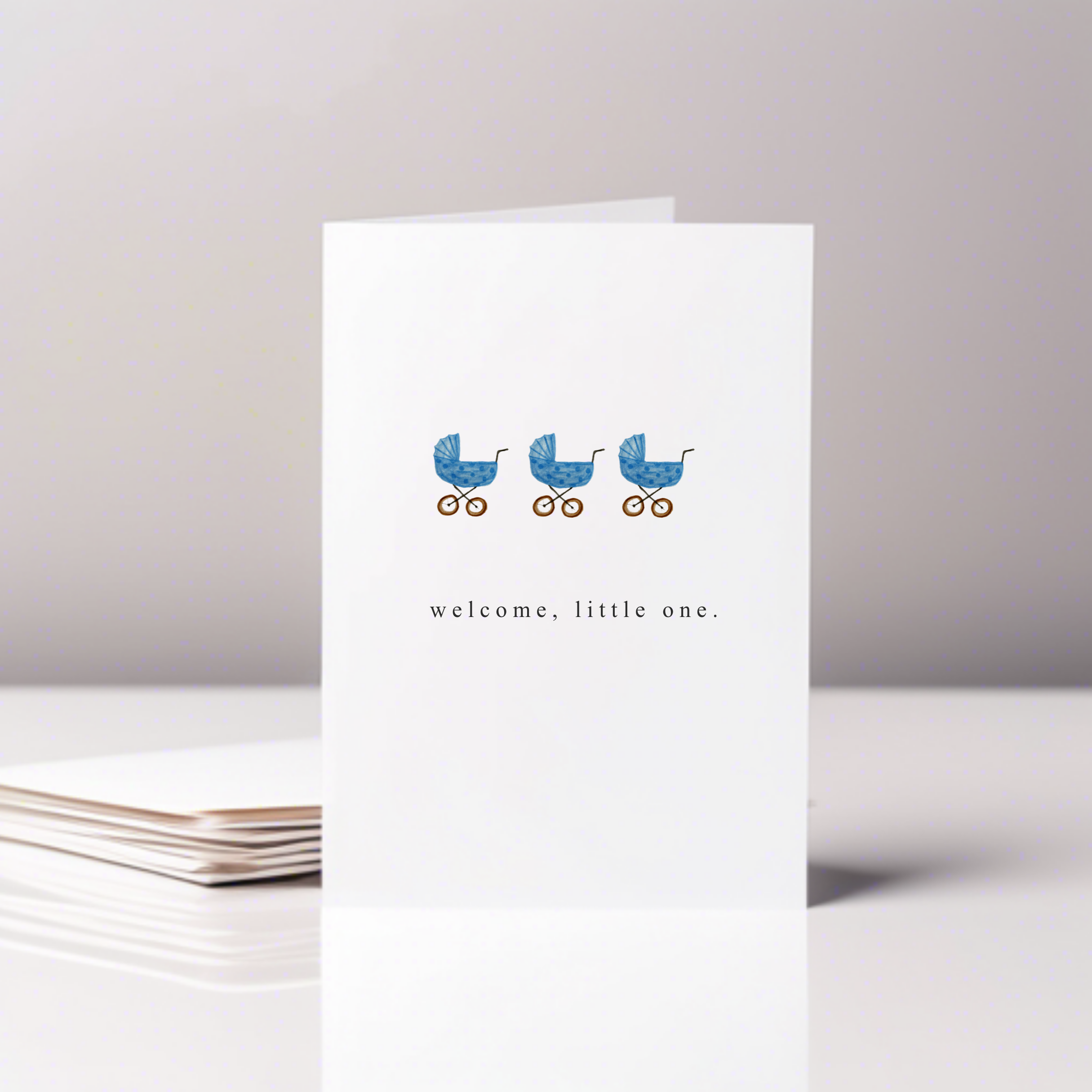 Welcome little one baby card (blue) from Anderson Parker