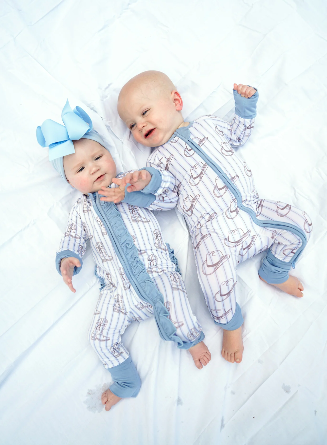 Western Blues Striped - Bamboo Sleeper - Cowgirl from Anderson Parker