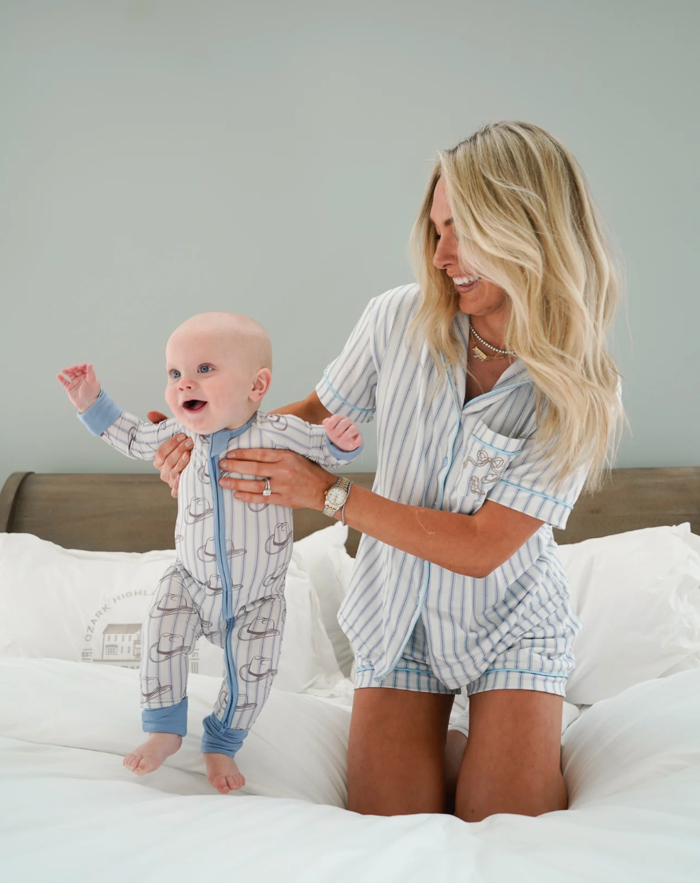 Western Blues Striped - Bamboo Sleeper - Cowgirl from Anderson Parker