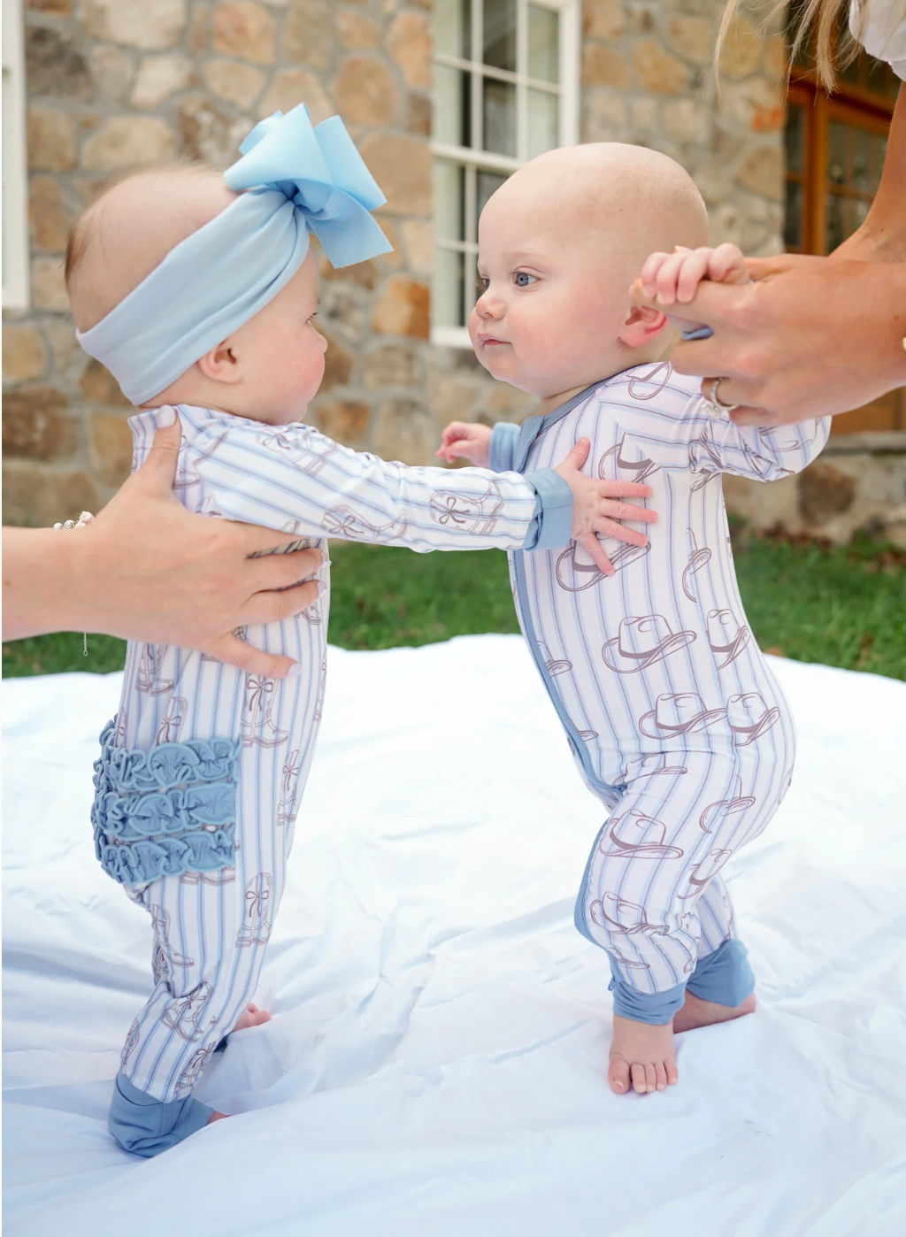 Western Blues Striped - Bamboo Sleeper - Cowgirl from Anderson Parker