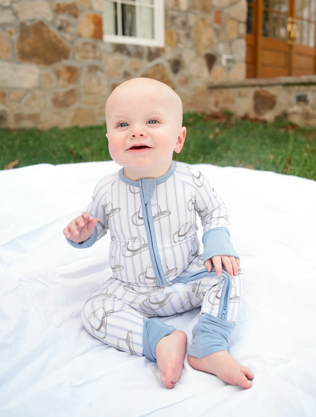 Western Blues Striped - Bamboo Sleeper - Cowgirl from Anderson Parker