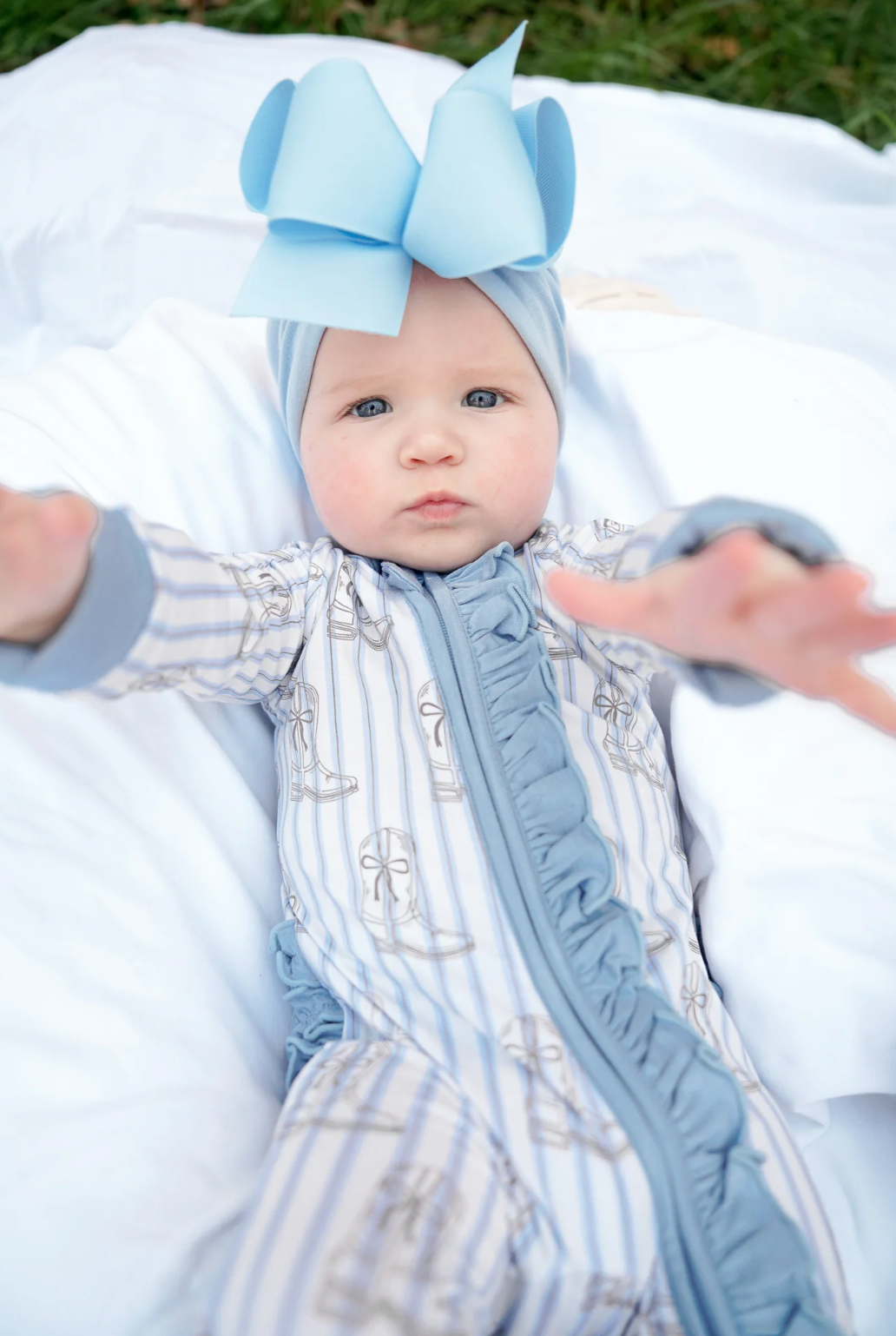 Western Blues Striped - Bamboo Sleeper - Cowgirl from Anderson Parker