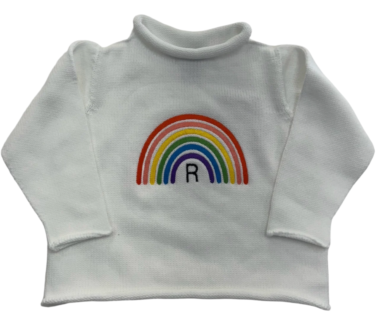 White Jersey Rollneck Sweater from Anderson Parker