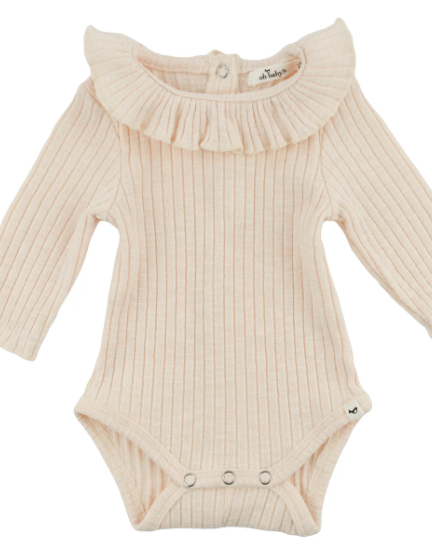 Wide Rib Ruffle Collar Long Sleeve Onesie from Anderson Parker