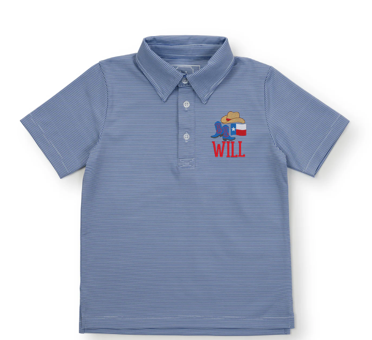 Will Performance Polo - Blue Stripes from Anderson Parker