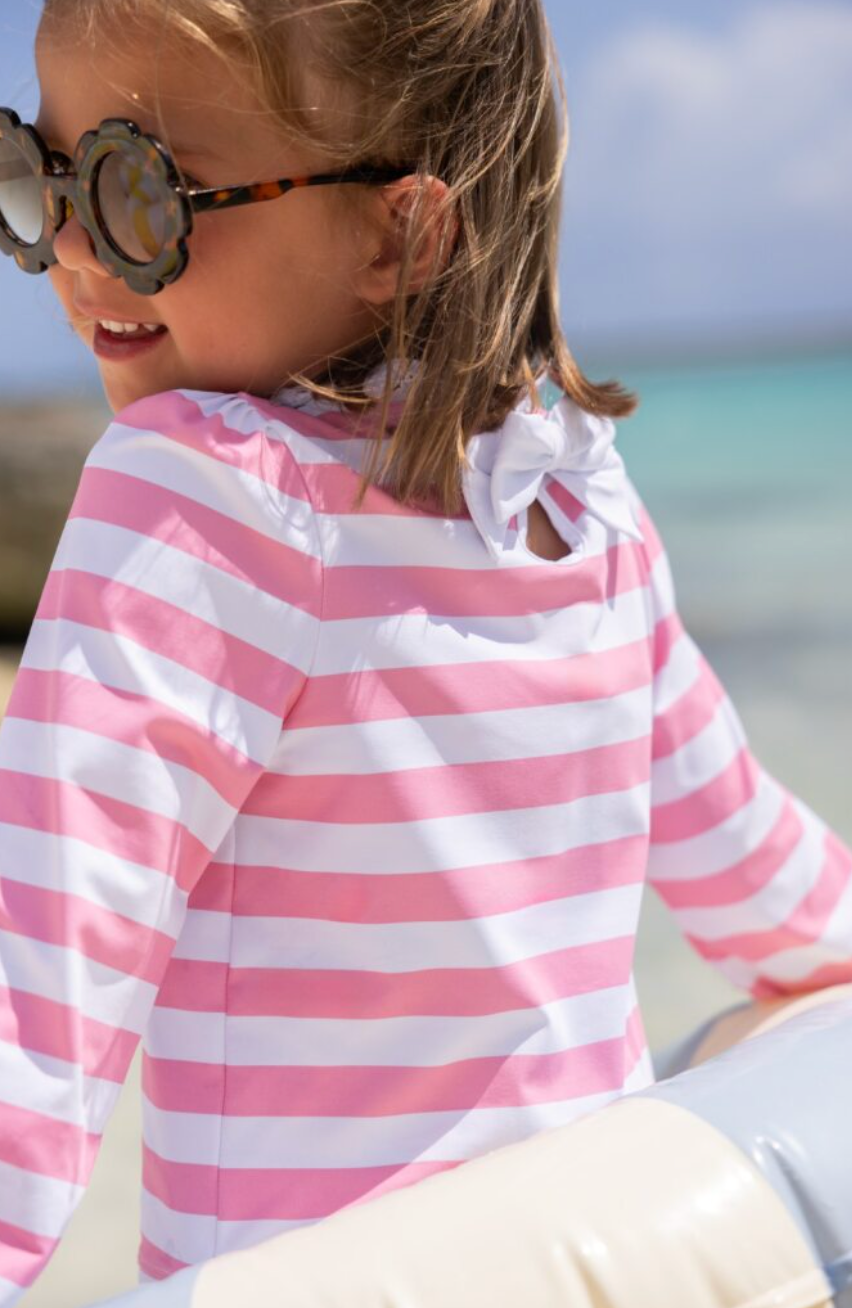 Winnie's Wave Spotter Swim - Caicos Cabana Stripe (Hamptons Hot Pink)/Worth Ave White from Anderson Parker