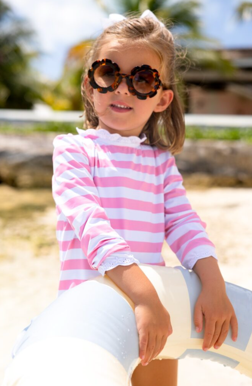 Winnie's Wave Spotter Swim - Caicos Cabana Stripe (Hamptons Hot Pink)/Worth Ave White from Anderson Parker