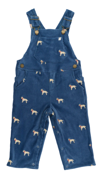 oh baby! Corduroy Bib Overalls - Labs Embroidered - Denim from Anderson Parker