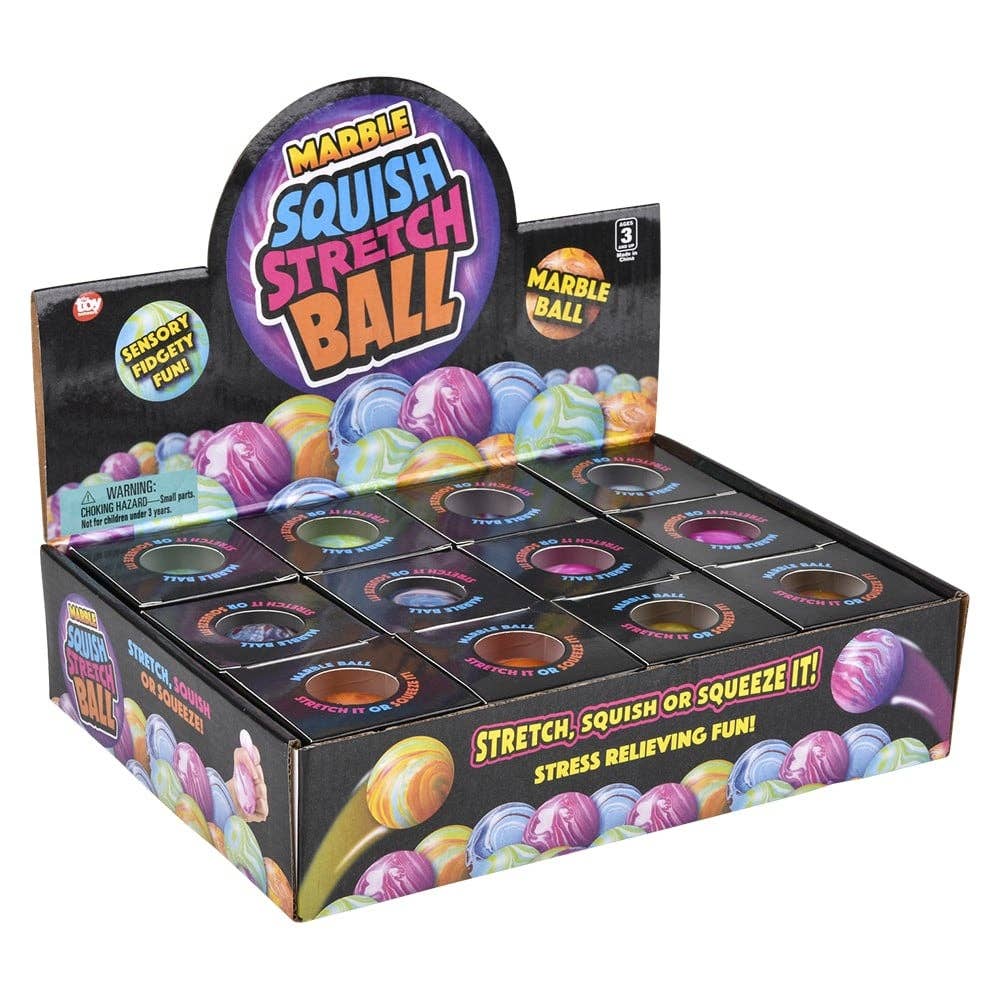 2.33" SQUISH AND STRETCH MARBLEIZED GUMMI BALL LLB kids toys from Anderson Parker