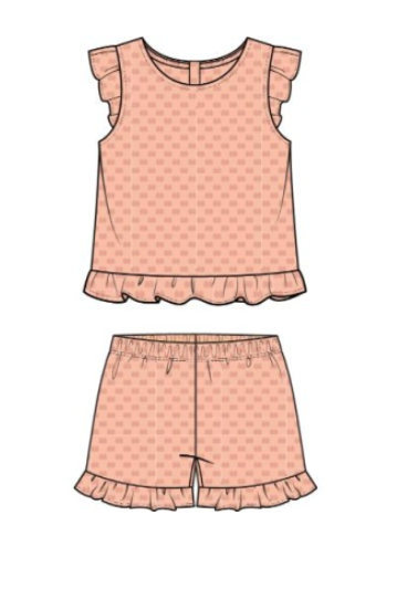 2 PCS SET: SLEEVELESS TOP AND SHORTS KNIT-ORANGE LT. from Anderson Parker