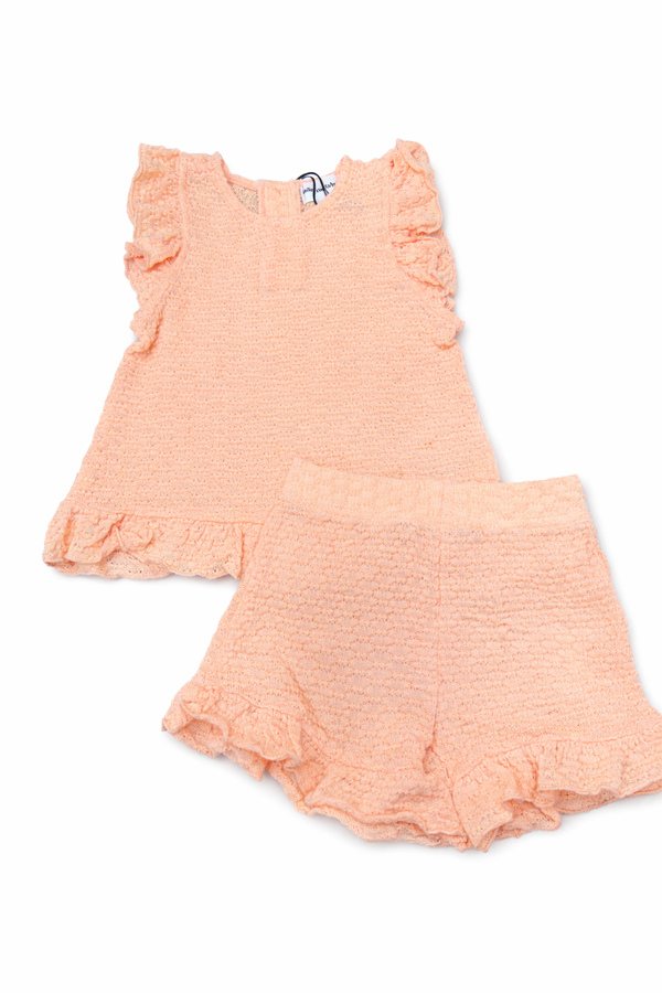 2 PCS SET: SLEEVELESS TOP AND SHORTS KNIT-ORANGE LT. from Anderson Parker