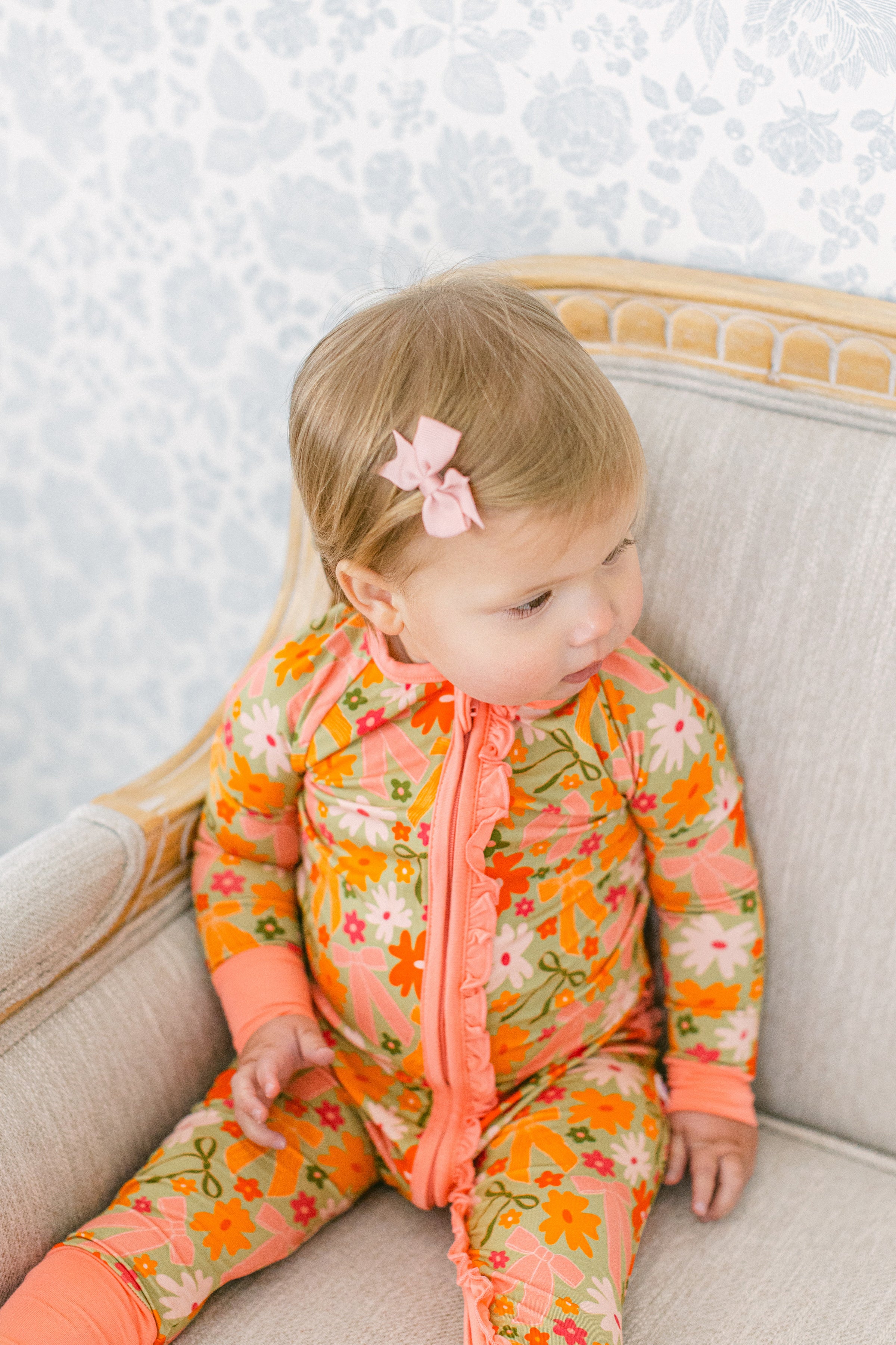 Fall Flowers Ruffle Romper from Anderson Parker