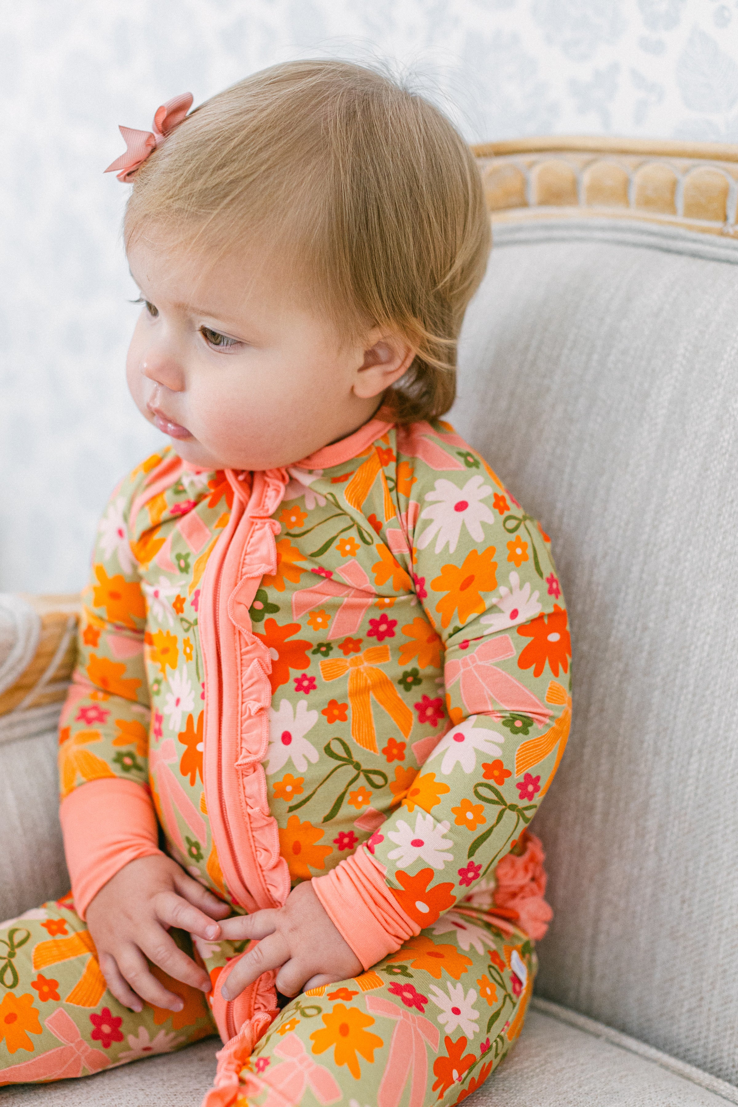 Fall Flowers Ruffle Romper from Anderson Parker
