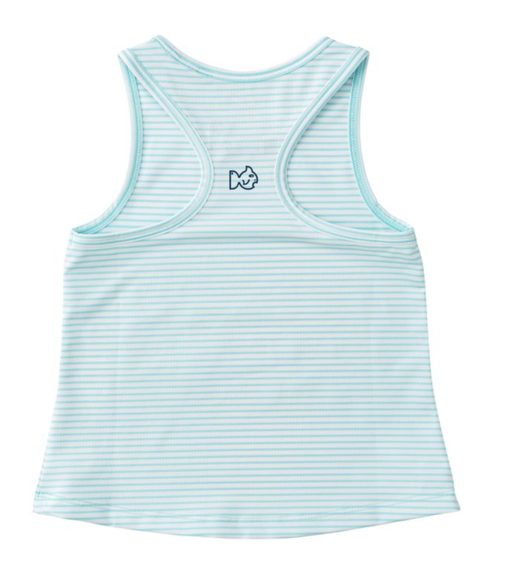 Active Racerback Tank Top - Aruba Blue Stripe from Anderson Parker