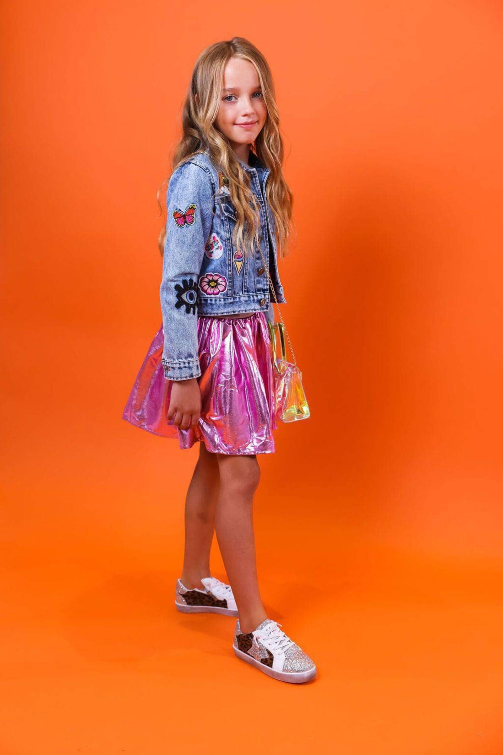 All About The Patch Crop Denim Jacket from Anderson Parker