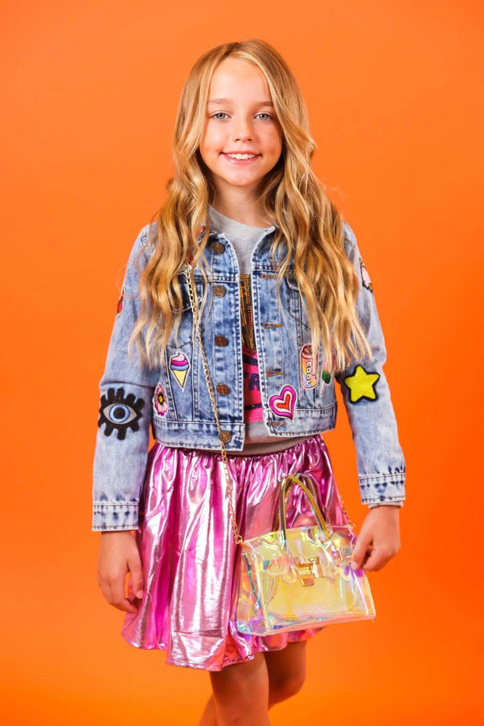 All About The Patch Crop Denim Jacket from Anderson Parker