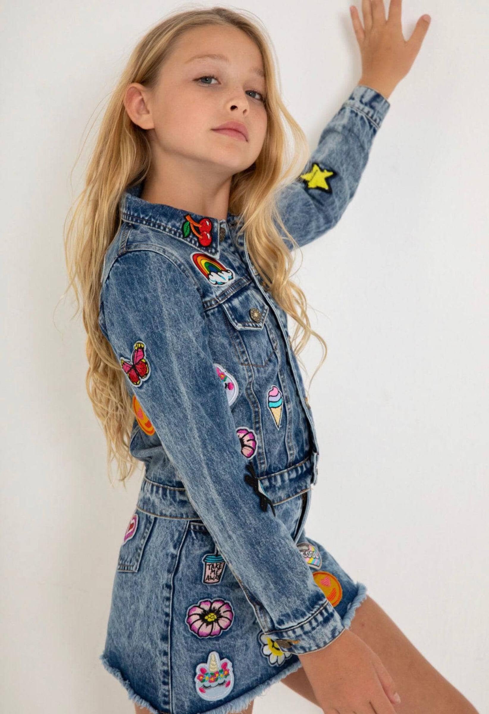 All About The Patch Crop Denim Jacket from Anderson Parker