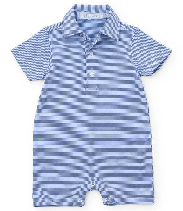 Austin Boys' Polo Shortall - Blue Stripes from Anderson Parker