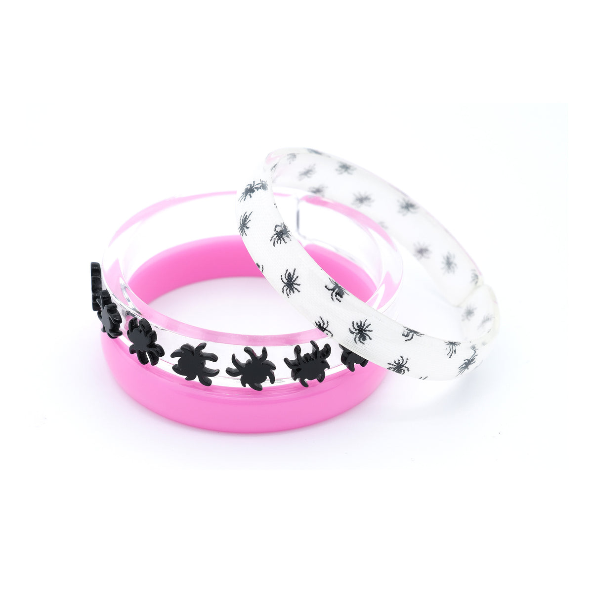 BLACK SPIDERS CANDY PINK SPIDER PRINT BANGLES from Anderson Parker