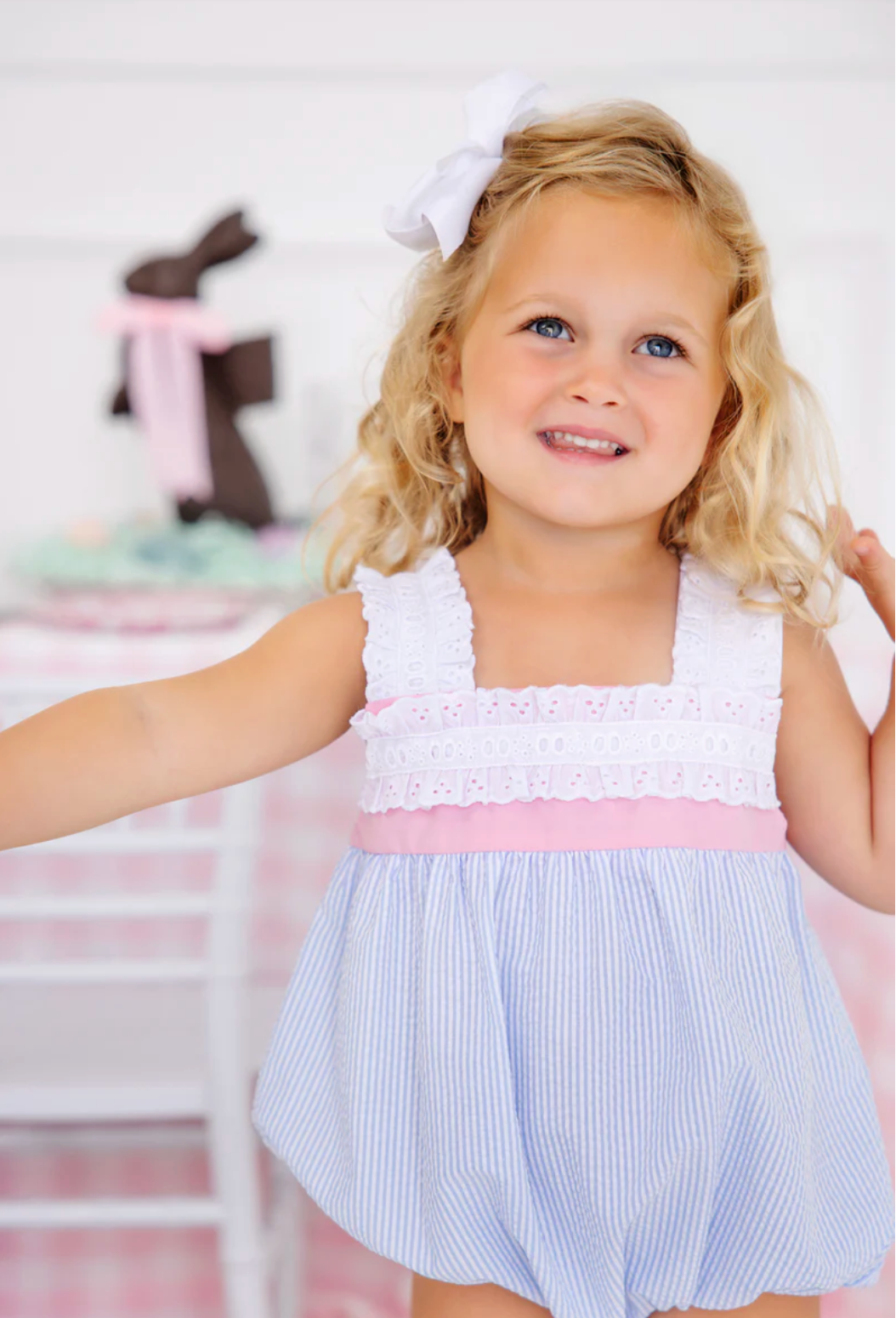 Babs Bubble - Breakers Blue Seersucker with Sandpearl Pink from Anderson Parker