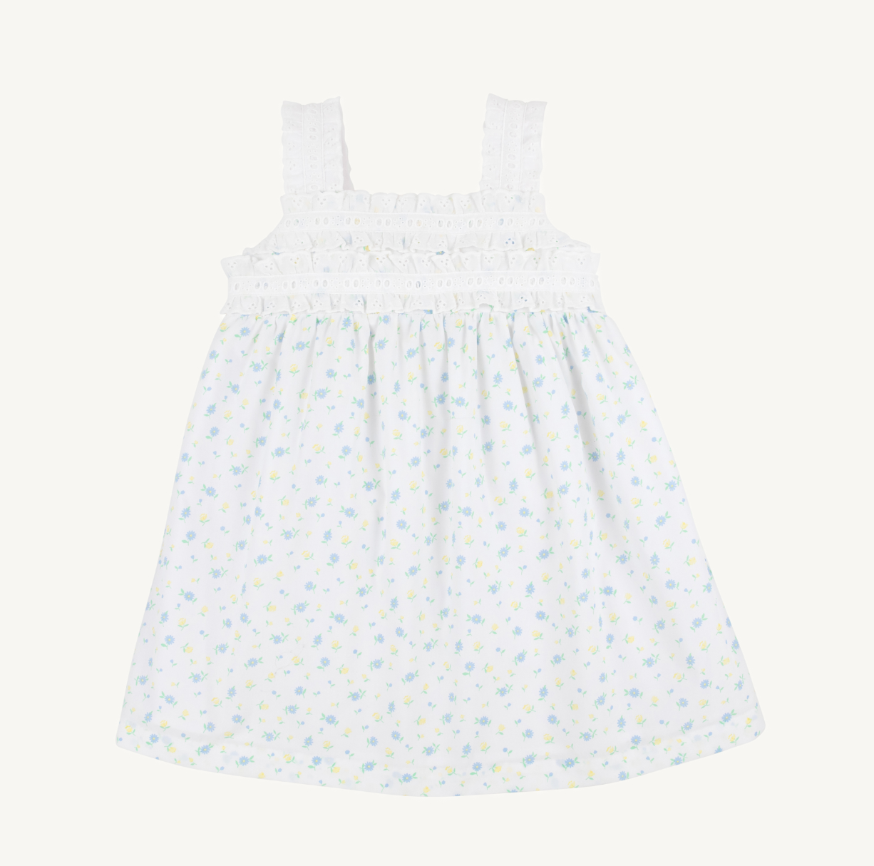 Babs Dress - Broadcloth - Dunwoody Daisy/Worth Ave White from Anderson Parker