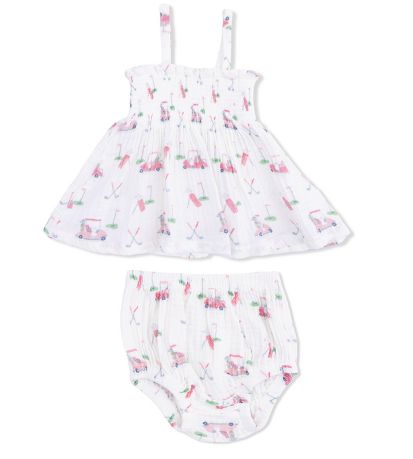 Baby Golf Carts Pink - Smocked Top With Bloomer from Anderson Parker