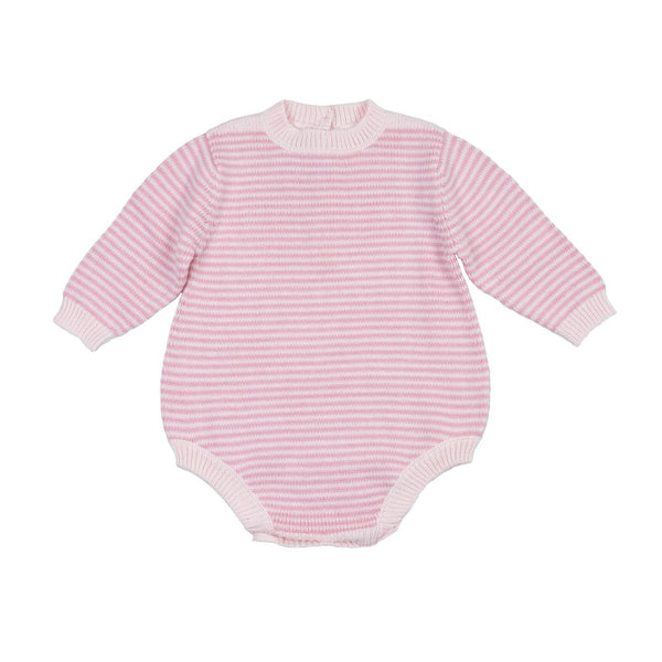 Baby Knit Romper — Pink Stripe from Anderson Parker