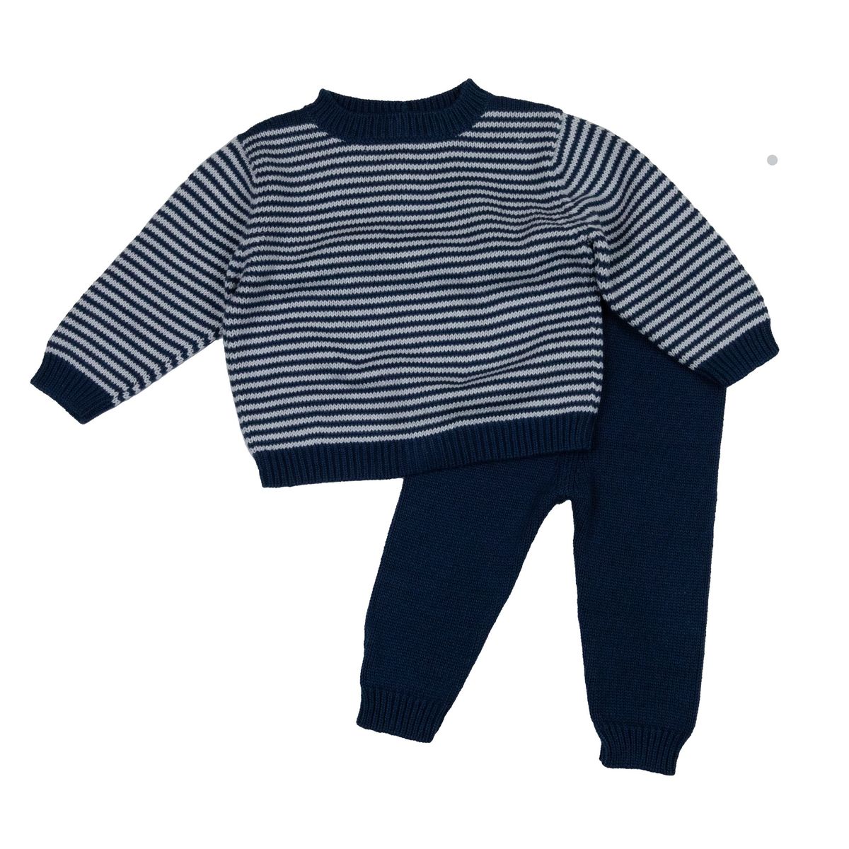 Baby Knit Sweater and Pant Set — Navy Stripe from Anderson Parker