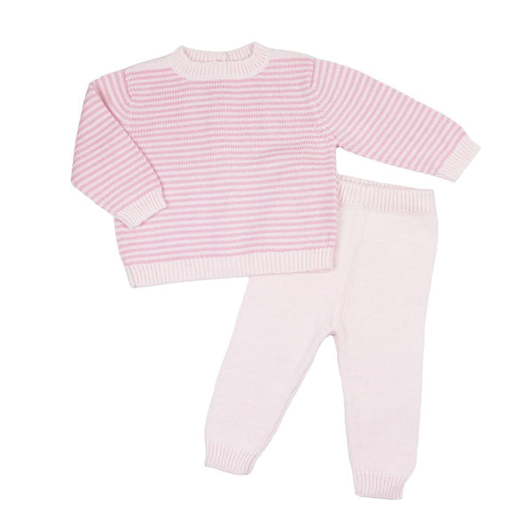 Baby Knit Sweater and Pant Set — Pink Stripe from Anderson Parker