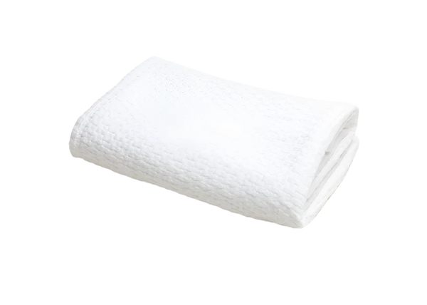 Baby Stonewashed Basket Weave with Binding Crib Blanket - White from Anderson Parker