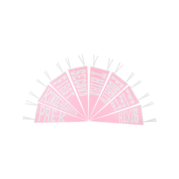 Back To School Pennants - Hamptons Hot Pink/Worth Ave White from Anderson Parker