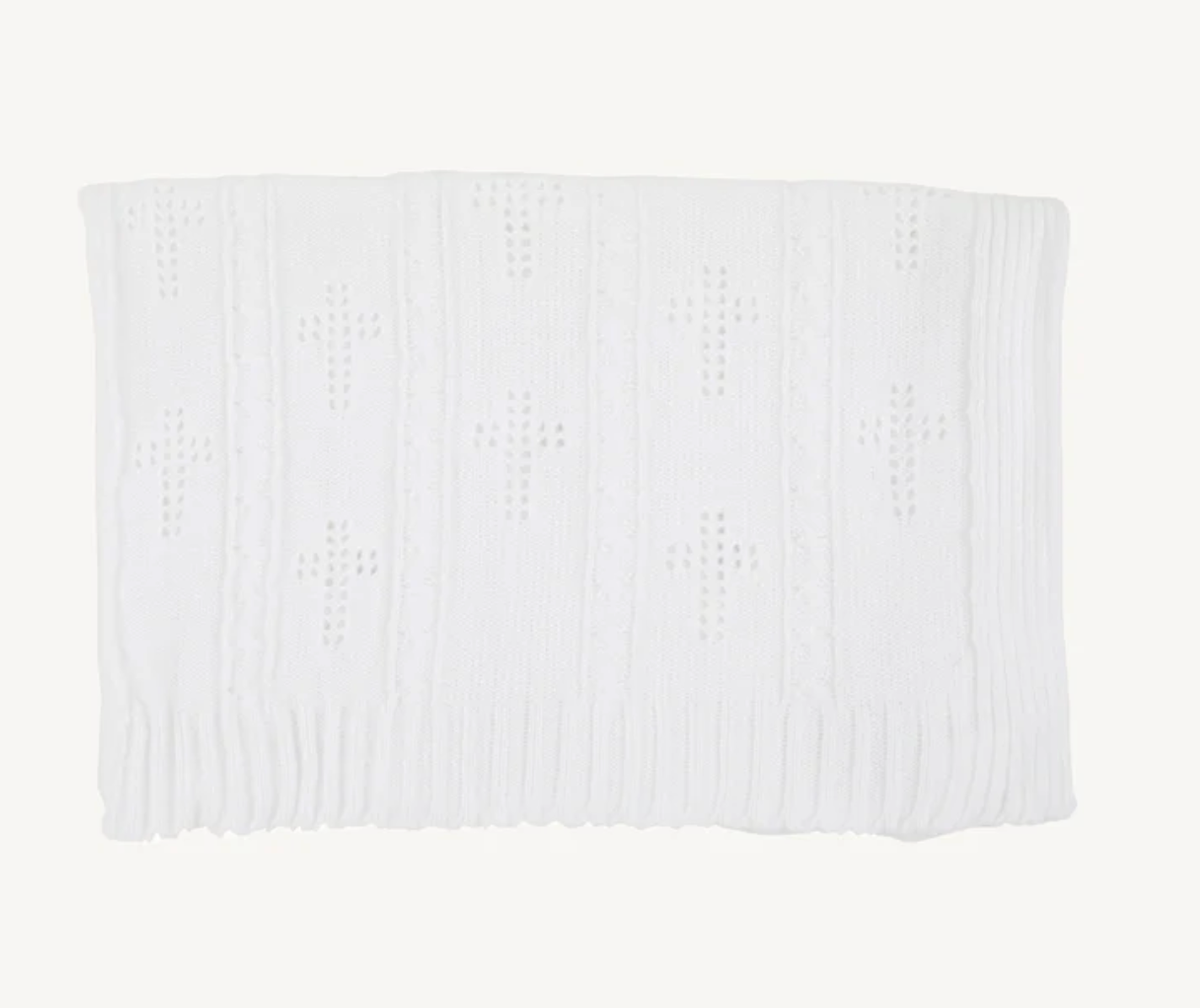 Bailey Baby Blanket - Worth Avenue White with Crosses from Anderson Parker